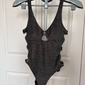 bebe Sparkle Black One-Piece Bodysuit